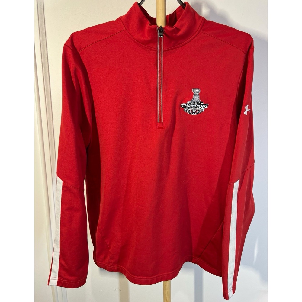 Under Armour Washington Capitals Stanley Cup Champions 1/4 Zip Mens L Red NHL